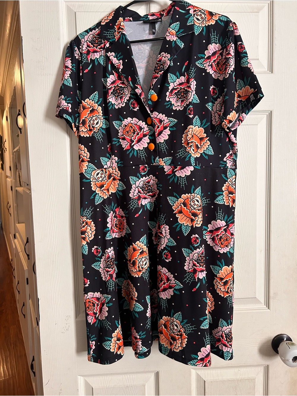 Sourpuss Clothing Floral Halloween Rosie Dress